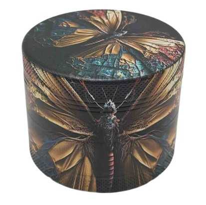 Grinder 4 Piezas XL | Aluminio | 55 mm | Serie Animales Salvajes | Diseño 2 | Mariposa