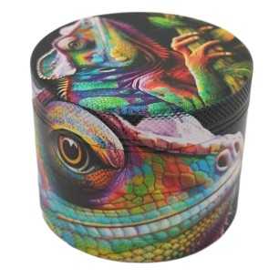 Grinder 4dílná XL | Hliník | 55 mm | Řada Savage Animals | Design 3 | Chameleón