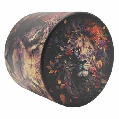 Grinder 4-częściowa XL | aluminium | 55mm | Seria Dzikie Zwierzęta | Projekt 7 | Lew 1