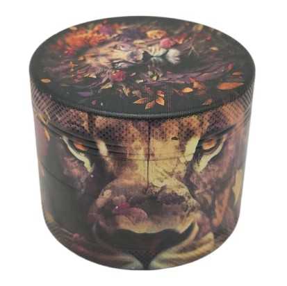 Grinder 4 Piezas XL | Aluminio | 55 mm | Serie Animales Salvajes | Diseño 7 | león 1