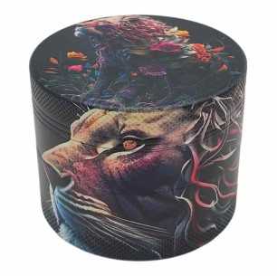 Grinder 4-teilig XL | Aluminium | 55mm | Savage Animals-Serie | Entwurf 8 | Löwe 2