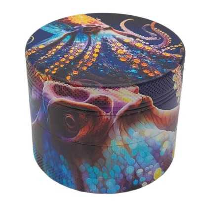 Grinder 4-częściowa XL | aluminium | 55mm | Seria Dzikie Zwierzęta | Projekt 9 | Ośmiornica