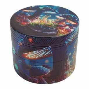 Grinder 4-teilig XL | Aluminium | 55mm | Psychedelische Serie | Entwurf 4 | Zauberpilze 2