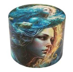 Grinder 4-częściowa XL | aluminium | 55mm | Seria znaków zodiaku | Projekt 11 | Wodnik
