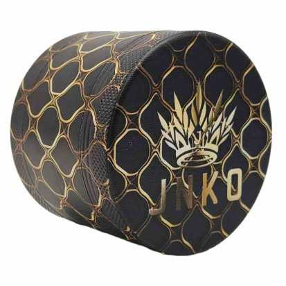 Grinder 4 parties XL | Aluminium | 55 mm | Série d'art abstrait | Conception 3 | Nid d'abeille noir et doré