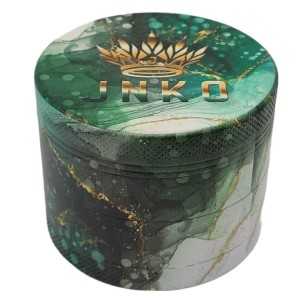 Grinder 4 pezzi XL | Alluminio | 55 mm | Serie di arte in marmo di lusso | Disegno 4 | Verde e oro