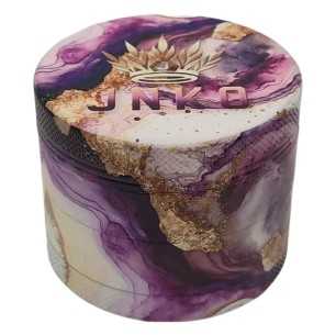 Grinder 4-teilig XL | Aluminium | 55mm | Luxuriöse Marmor-Kunstserie | Entwurf 5 | Lila und Gold