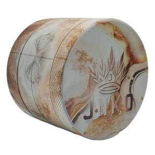 Grinder 4 parties XL | Aluminium | 55 mm | Série d'art en marbre de luxe | Conception 6 | Beige & Or