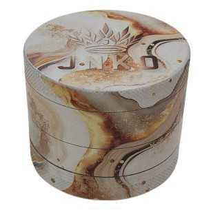 Grinder 4 Piezas XL | Aluminio | 55 mm | Serie de arte de mármol de lujo | Diseño 6 | Beige y dorado