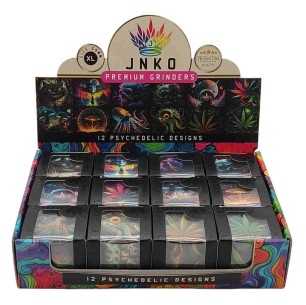 Grinders da esposizione 4 pezzi XL | Alluminio | 55 mm | Serie psichedelica | Disegno 1-12 | 12 pezzi/espositore