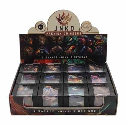 Display Grinders 4 Pezzi XL | Alluminio | 55 mm | Serie Animali selvaggi | Disegno 1-12 | 12 pezzi/espositore