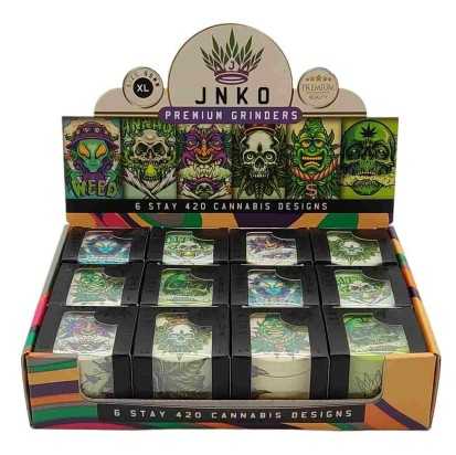 Display Grinders 4 Pezzi XL | Alluminio | 55 mm | Soggiorno Serie 420 | Disegno 1-6 | 12 pezzi/espositore