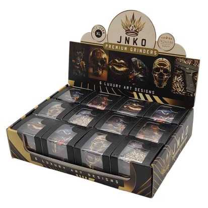 Grinders da esposizione 4 pezzi XL | Alluminio | 55 mm | Serie d'arte di lusso | Disegno 1-6 | 12 pezzi/espositore