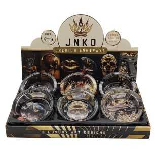 Display Ashtray Round Glass 10cm | Luxury Art Series | Design 1-6 | 6pcs/Display