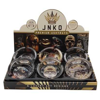 Display Ashtray Round Glass 10cm | Luxury Art Series | Design 1-6 | 6pcs/Display