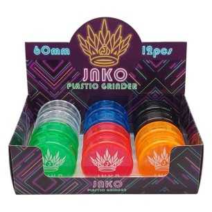 Display Grinders 2-Delig XL | Plastic | 60mm | 12 Stuks | Diverse Kleuren