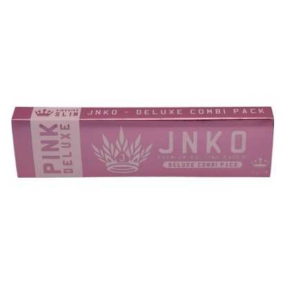 JNKO Pink Deluxe Rolling Papers | Combi Pack | Leaves + Tips 33pcs | Magnet Closure