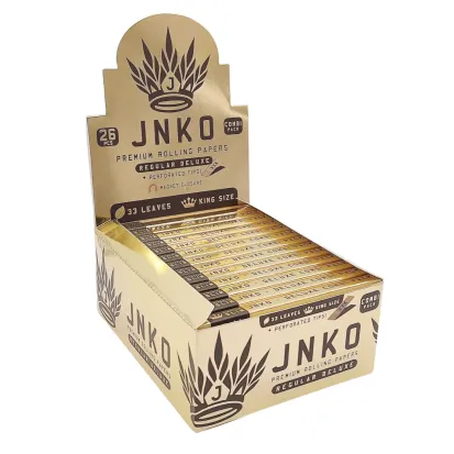 Displej JNKO Regular Deluxe Rolling Papers | Kombinovaný balíček | Listy + Tipy 33ks | Zavírání na magnet | 26ks/displej