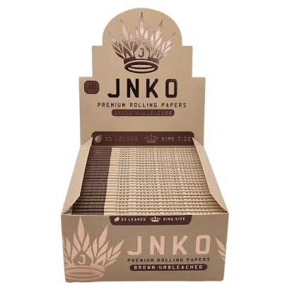 Mostrar JNKO Papeles de liar marrones sin blanquear | 33 Hojas | 50 piezas/display