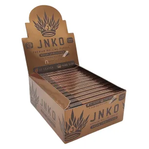 Display JNKO Brown Unbleached Rolling Papers | Combi Pack | Leaves + Tips 33pcs | Magnet Closure | 26pcs/Display