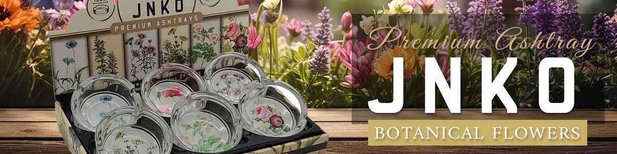 Cendrier en verre | Rond | Fleurs botaniques | Vente en gros